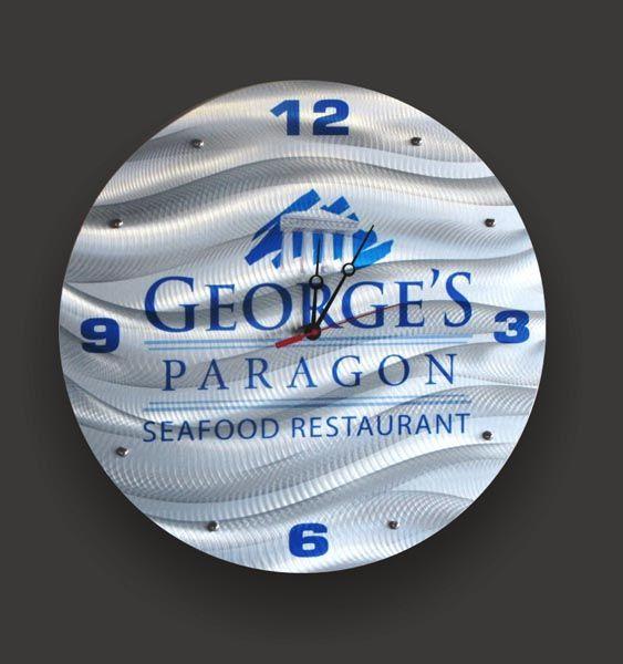Business Logo Georges Paragon Metal Clock