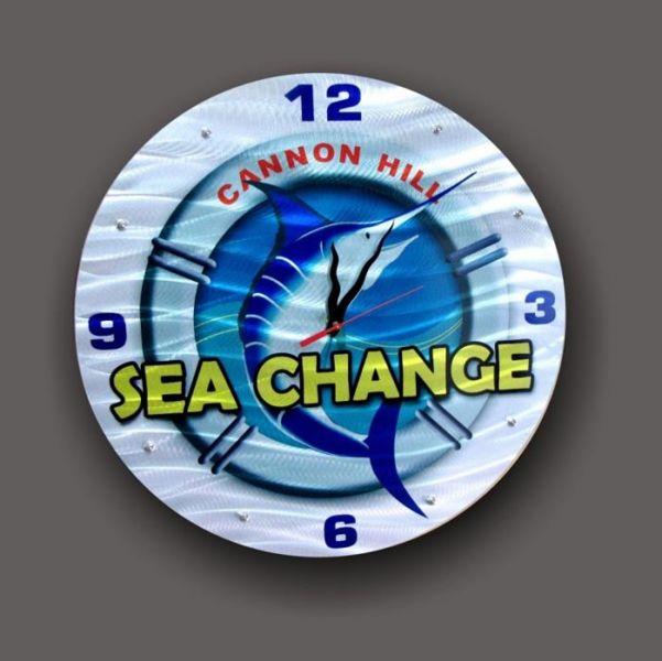 Business Logo Sea change clock Metal clock