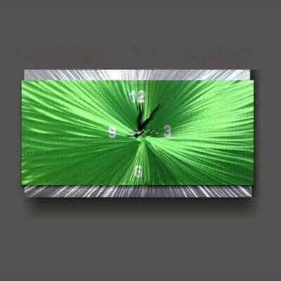 Wall Art Green Metal Wall Clock