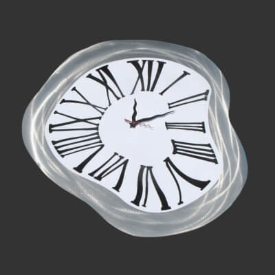 Wall Clock Melted Art
