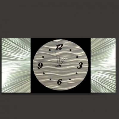brushed metal wall clock Australia