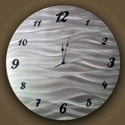 Metal Art Wall Clock Brushed Metal