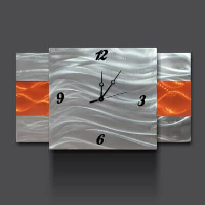 metal orange clock design