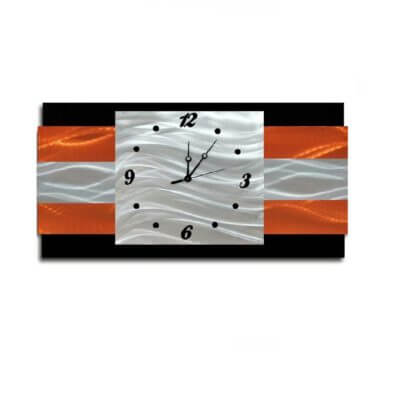 metal orange wall clock