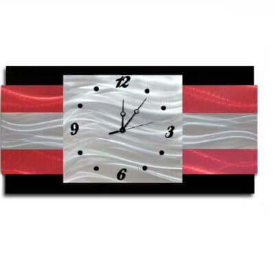 metal clock red
