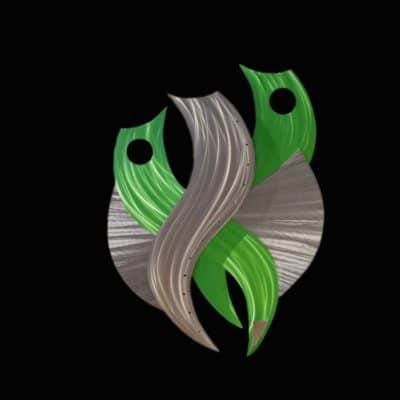 Metal Art Sculpture Design Green
