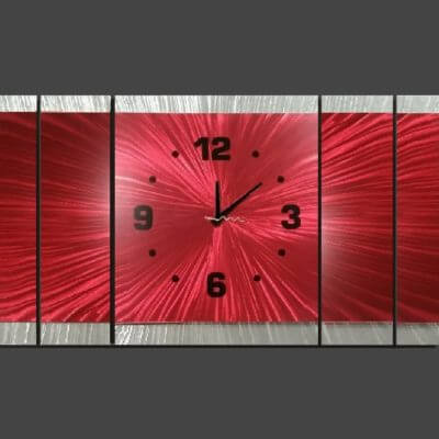 Australia made red metal wall clock design