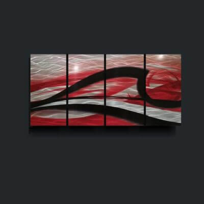 metal wall art Australia red and black design